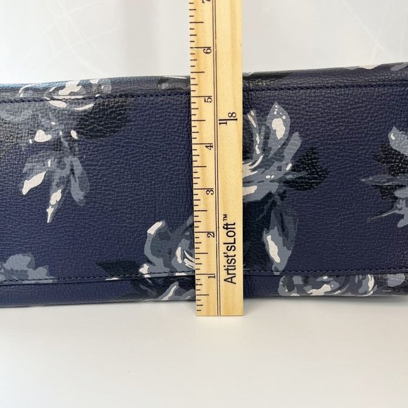 Kate Spade Briar Lane Night Rose Meena Satchel Leather Crossbody Bag Navy Floral - Picture 9 of 13